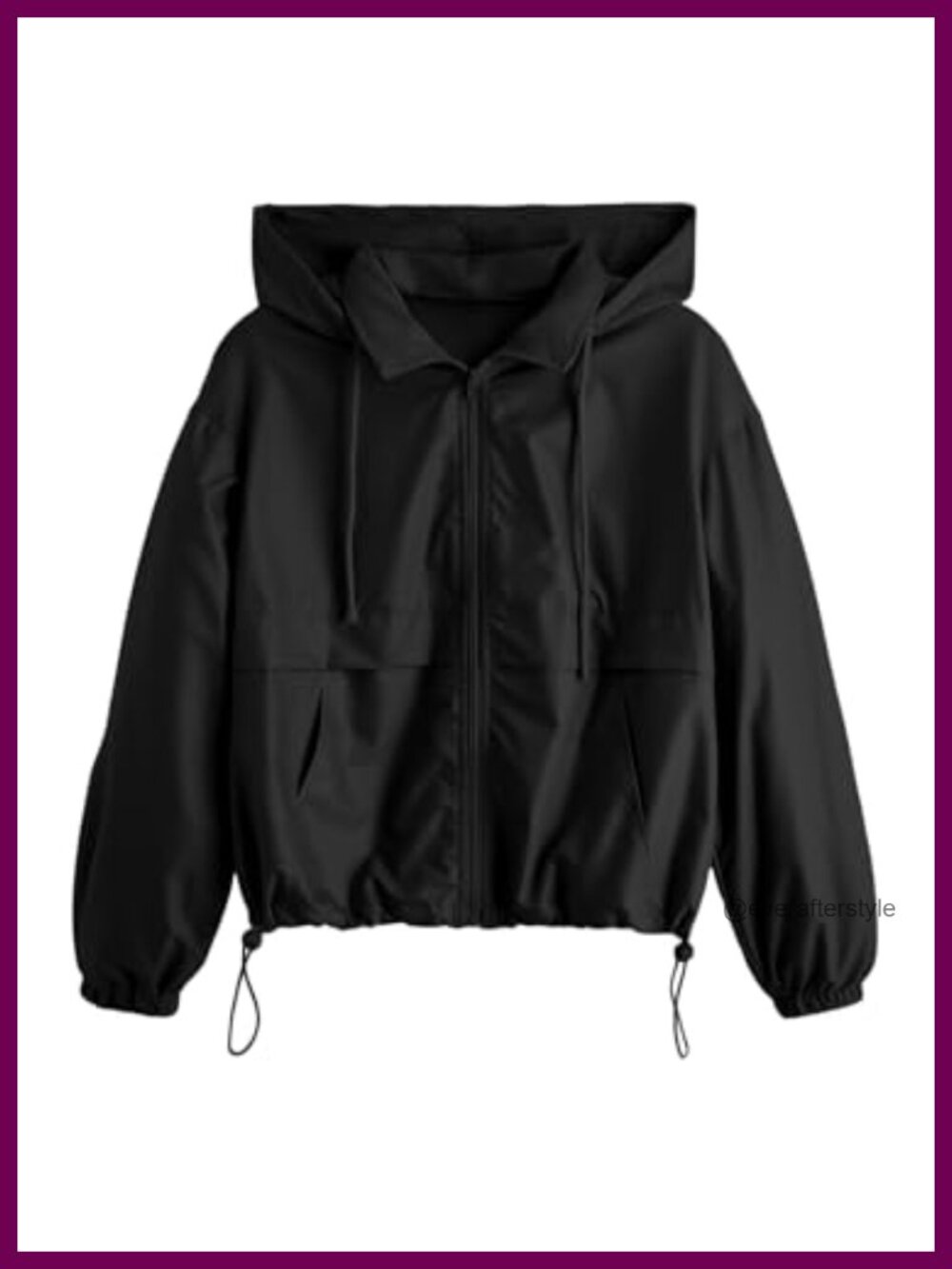 Women's Zip Up Hooded Windbreaker Jacket Loose Fit Athletic Workout